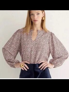 J. Crew Puff Sleeve Top in Flourish Floral
